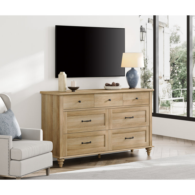 Kids Dresser with 7 Drawers Bedroom Dresser for Kids Room Entryway Harriet Bee Color Oak